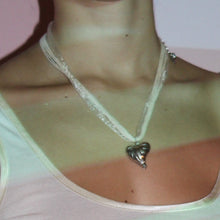 Load image into Gallery viewer, 3D Engraved Heart Pendant Multi-Strand Necklace

