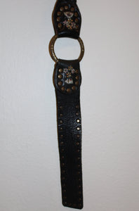 Betsey Johnson Embroidered Leather Belt