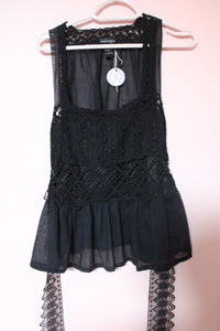 Embroidered Babydoll Square Neck Blouse